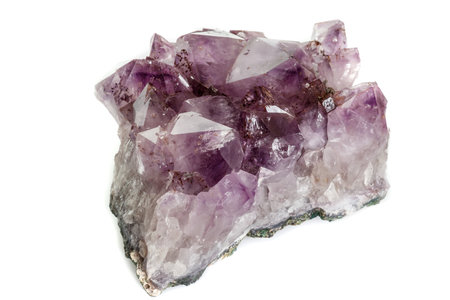 Amethyst Crystal Druse macro mineral on white background close upの写真素材