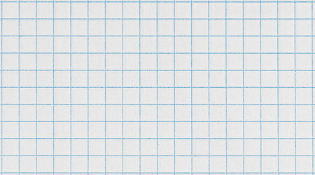 A close-up checkered paper sheet on a white background offers a canvas for creative sketches, design ideas, and artistic planning with its detailed grid. Its structured pattern supports precise drawing, making it an excellent choice for artists and designers seeking inspiration.の写真素材