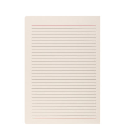 A lined paper sheet with red margins on a white background serves as a perfect canvas for creative writing, sketches, and design ideas. Its lined pattern supports structured creativity, making it an excellent choice for writers, artists, and designers seeking inspiration and organization.の写真素材