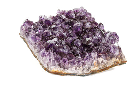 Amethyst Crystal Druse macro mineral on white background close upの写真素材