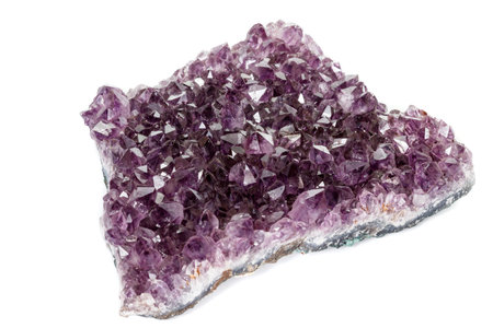 Amethyst Crystal Druse macro mineral on white background close upの写真素材