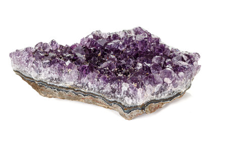 Amethyst Crystal Druse macro mineral on white background close upの写真素材