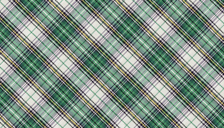 Authentic tartan wool texture in festive colors, blending green, white, and black. Great for upholstery, craft projects, vintage designs, or adding a warm touch to seasonal visuals.の写真素材