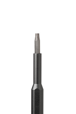 Iron bit with screwdriver on Isolated on white background close upの写真素材