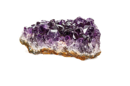 Amethyst Crystal Druse macro mineral on white background close upの写真素材