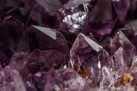 Amethyst Crystal Druse macro mineral on white background close upの写真素材