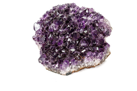 Amethyst Crystal Druse macro mineral on white background close upの写真素材