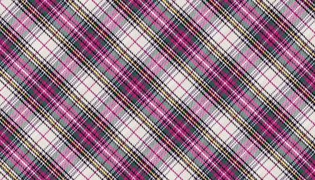 Vibrant Pink and green plaid pattern on a white base, inspired by traditional Scottish tartan. Ideal for clothing, festive packaging, digital art, or cozy home decor ideasの写真素材