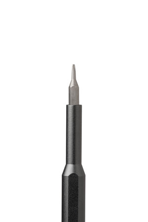 Iron bit with screwdriver on Isolated on white background close up