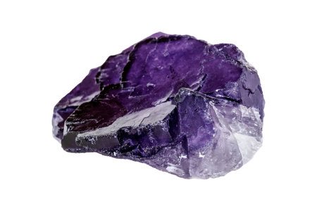 Fluorite mineral stone on a white background close up