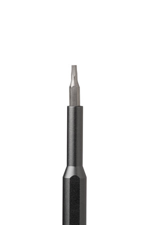 Iron bit with screwdriver on Isolated on white background close up