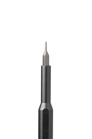 Iron bit with screwdriver on Isolated on white background close up