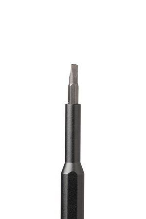 Iron bit with screwdriver on Isolated on white background close up