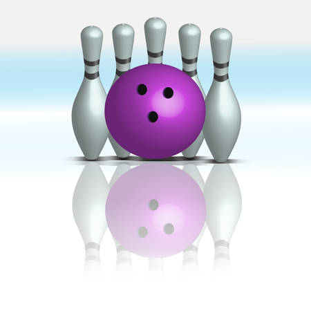 bowling 3d objectsのイラスト素材
