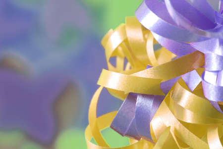 close up of ribbon details with blurred backgroundの写真素材