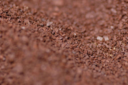 ground coffee bean background with very shallow and selective depth of fieldの写真素材