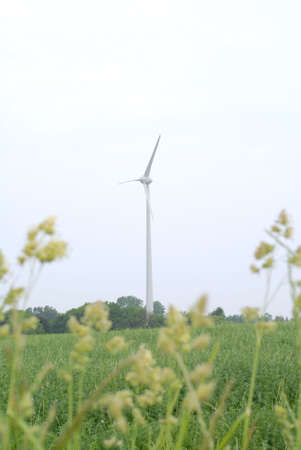 wind turbine in rural Huron County, Ontario, Canadaの写真素材