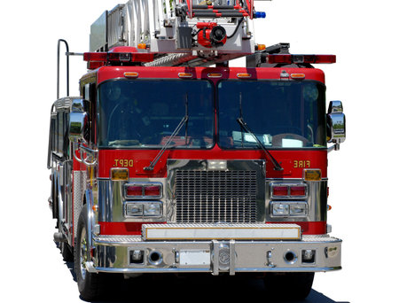 emergency response vehicle or firetruck on white background
