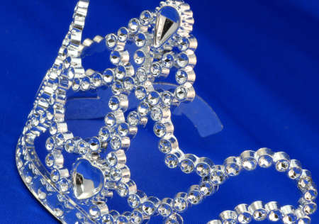 tiara or crown details on blue backgroundの写真素材