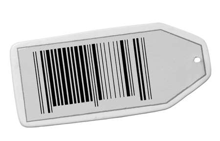 price tag with barcode isolated on white backgroundの写真素材