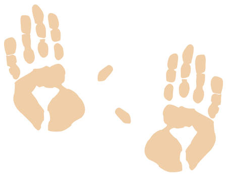 two flesh colored hand prints in vectorのイラスト素材
