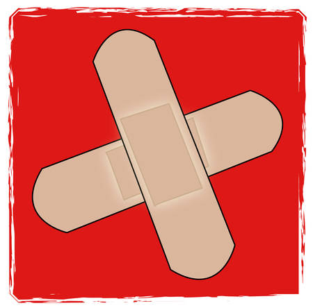 first aid cross with bandaids - vector illustrationのイラスト素材