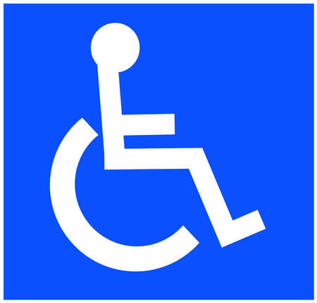 white handicap or wheelchair accessible symbol on white background - vectorのイラスト素材