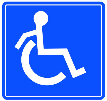 handicap or wheelchair accessible sign with person on the move - vectorのイラスト素材