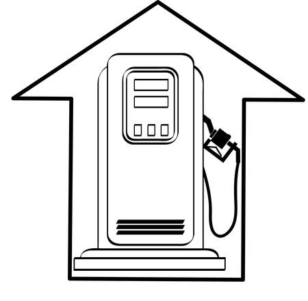 gas pump and up arrow - rising cost of fuel - vectorのイラスト素材