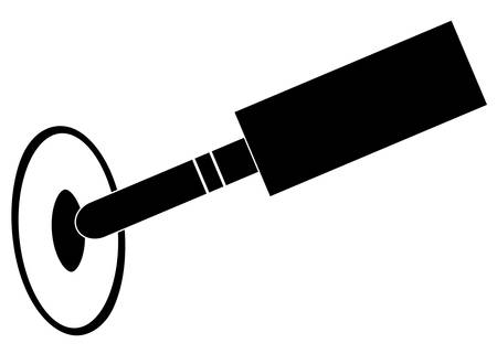 black silhouette of power adapter being plugged in - vectorのイラスト素材