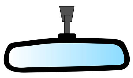 rear view mirror from an automobile - illustrationのイラスト素材