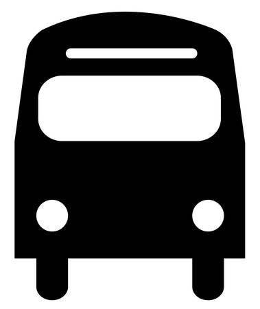black silhouette illustration of the front of a busのイラスト素材