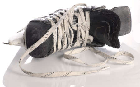 black mens hockey skate isolated on white background