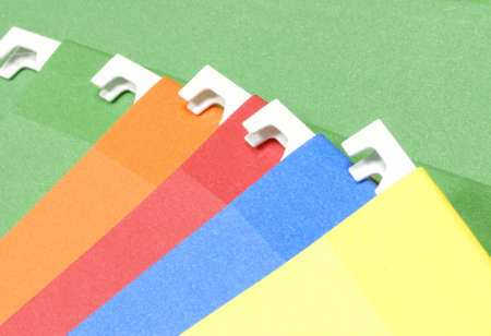 colorful hanging filesの写真素材