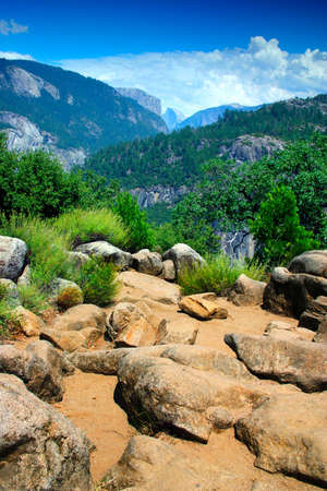 The Yosemite Valley in Yosemite National Park, Californiaの写真素材