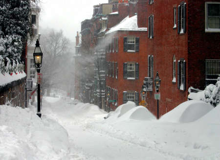 Snow scene at Beacon Hill, Boston after blizzard
の写真素材