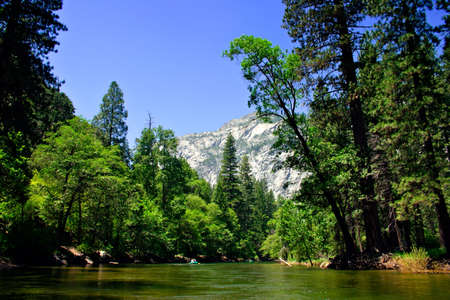 The Yosemite Valley in Yosemite National Park, Californiaの写真素材