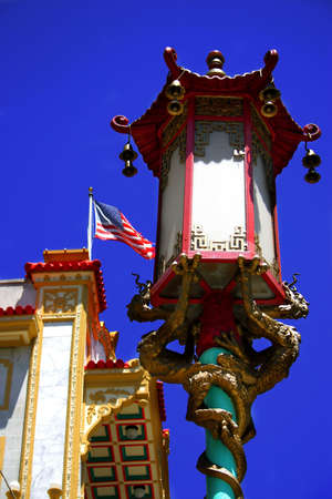 San Francisco's Chinatown is one of North America's largest Chinatowns. It is also the oldest Chinatown. Established in the 1850s, it has been featured in popular culture, such as in film, music, photography, and literatureの写真素材