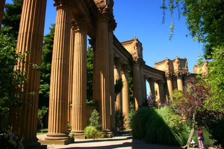 The Palace of Fine Arts in the Marina District of San Francisco, Californiaの写真素材