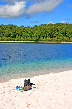 Lake McKenzie is one of the popular freshwater lake at Fraser Island, Australia
の写真素材