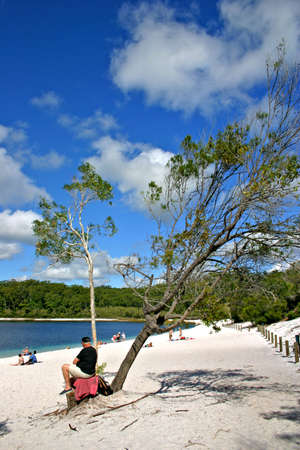 Lake McKenzie is one of the popular freshwater lake at Fraser Island, Australia
の写真素材