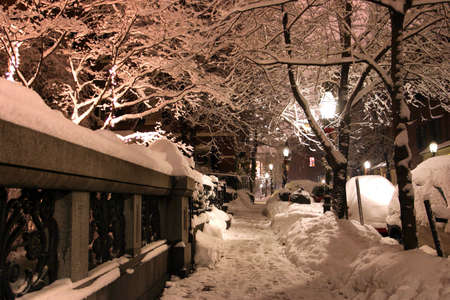 Stock image of a snowing winter at Boston, Massachusetts, USA\r\nの写真素材