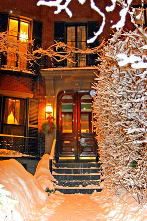 Stock image of a snowing winter at Boston, Massachusetts, USA\r\nの写真素材