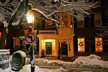 Stock image of a snowing winter at Boston, Massachusetts, USA\r\nの写真素材