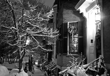 Stock image of a snowing winter at Boston, Massachusetts, USA\r\nの写真素材