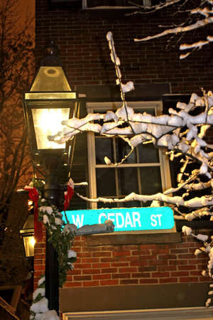 Stock image of a snowing winter at Boston, Massachusetts, USA\r\nの写真素材