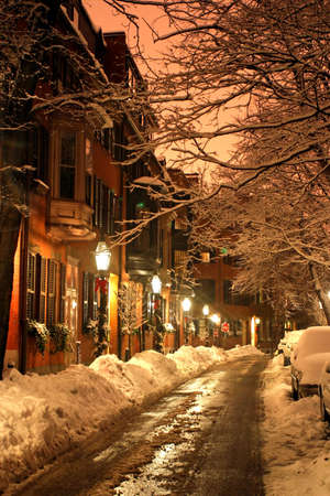 Stock image of a snowing winter at Boston, Massachusetts, USA\r\nの写真素材