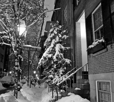 Stock image of a snowing winter at Boston, Massachusetts, USA\r\nの写真素材