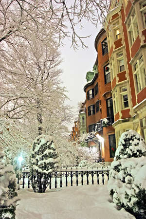 Stock image of a snowing winter at Boston, Massachusetts, USA\r\nの写真素材