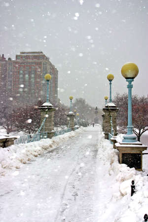 Stock image of a snowing winter at Boston, Massachusetts, USA\r\nの写真素材